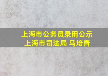 上海市公务员录用公示 上海市司法局 马培青